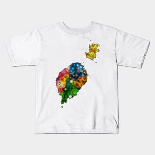 Spirograph Patterned São Tomé and Príncipe administrative districts Map Kids T-Shirt